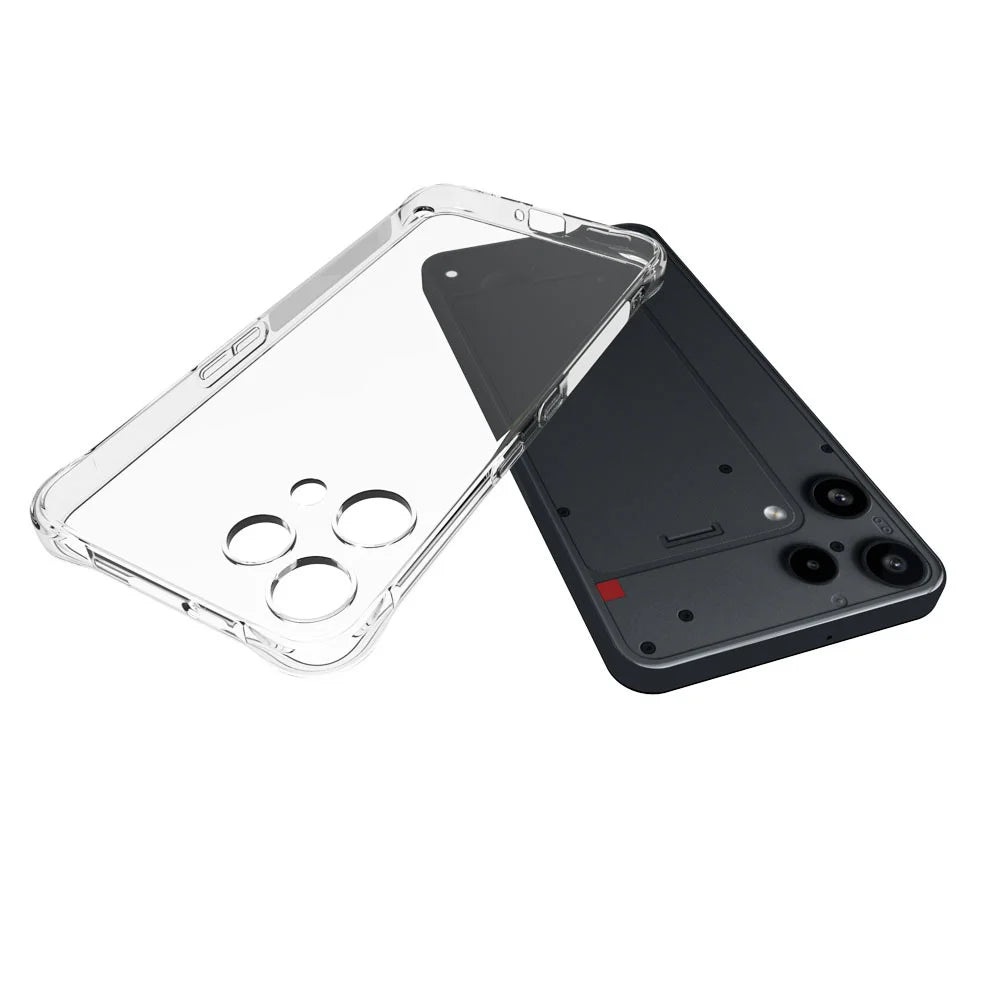 WANLONFENG For Nothing Phone (3a) Lite 5G TPU Case  WL2 Series 2.0mm Phone Cover with 2Pcs Tempered Glass Films - Transparent - 5