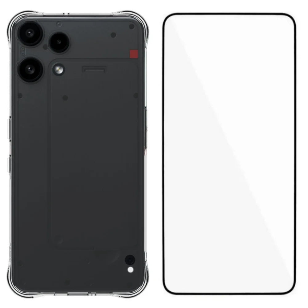 WANLONFENG For Nothing Phone (3a) Lite 5G Case  WL Series 2.0mm TPU Phone Cover with Tempered Glass Film - Transparent - 1