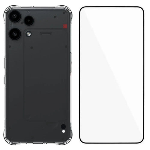 WANLONFENG For Nothing Phone (3a) Lite 5G Case  WL Series 2.0mm TPU Phone Cover with Tempered Glass Film - Transparent - 1