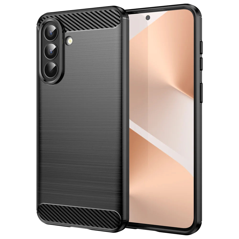 WANLONFENG For Samsung Galaxy A57 5G Case with Screen Film  LS Series Big Lens Hole Brushed Texture TPU Phone Cover - Black - 2