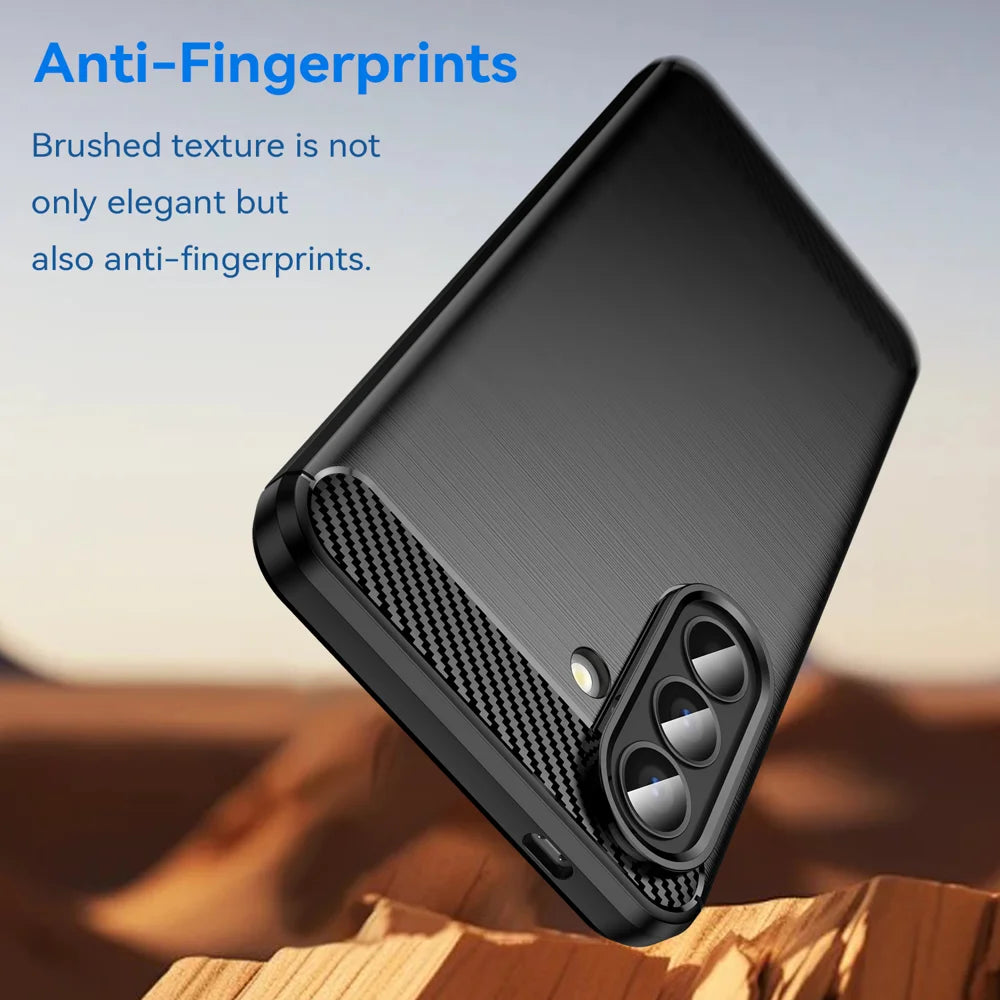WANLONFENG For Samsung Galaxy A57 5G Case with Screen Film  LS Series Big Lens Hole Brushed Texture TPU Phone Cover - Black - 4