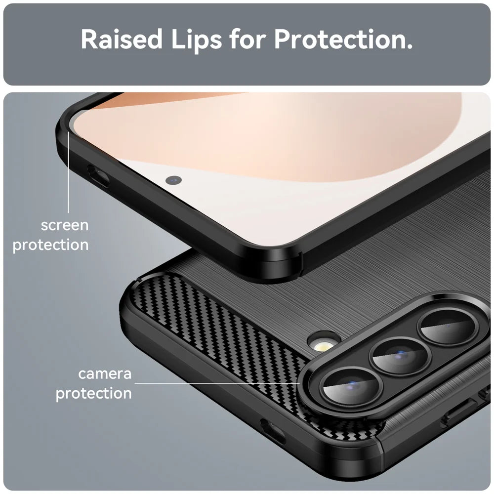 WANLONFENG For Samsung Galaxy A57 5G Case with Screen Film  LS Series Big Lens Hole Brushed Texture TPU Phone Cover - Black - 7