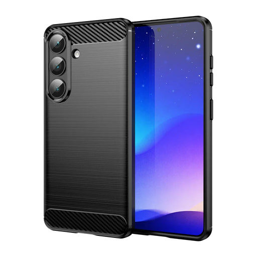 WANLONFENG For Samsung Galaxy S26 Case with Screen Film  LS Series Big Lens Hole Brushed Texture TPU Phone Cover - Black - 2