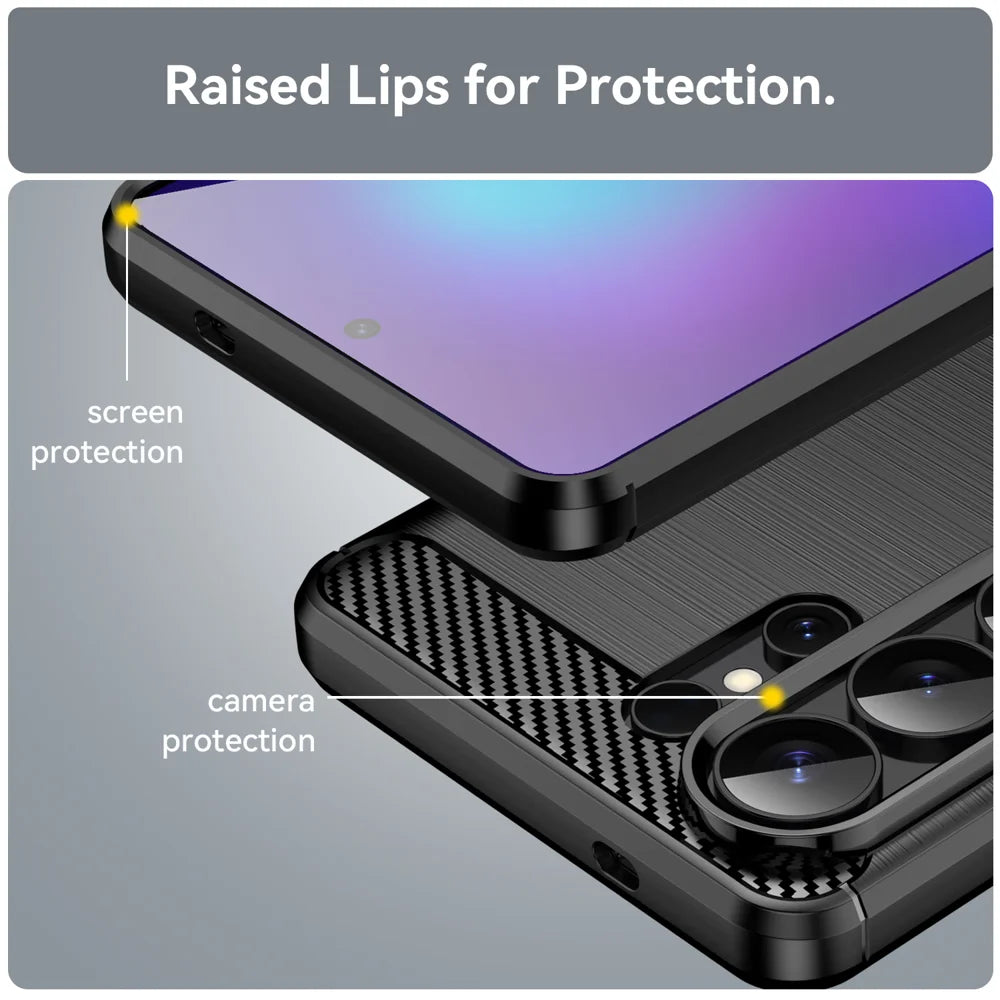 WANLONFENG For Samsung Galaxy S26 Ultra Case with Screen Film  LS Series Big Lens Hole Brushed Texture TPU Phone Cover - Black - 7