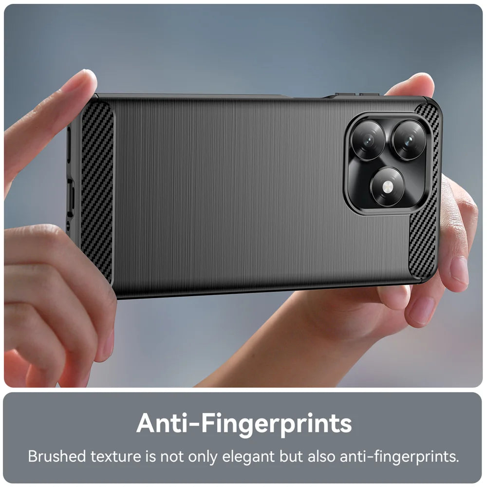 WANLONFENG For Honor X5c Plus 4G / Honor X5c 4G Case with Screen Film  LS Series Big Lens Hole Brushed Texture TPU Phone Cover - Black - 6