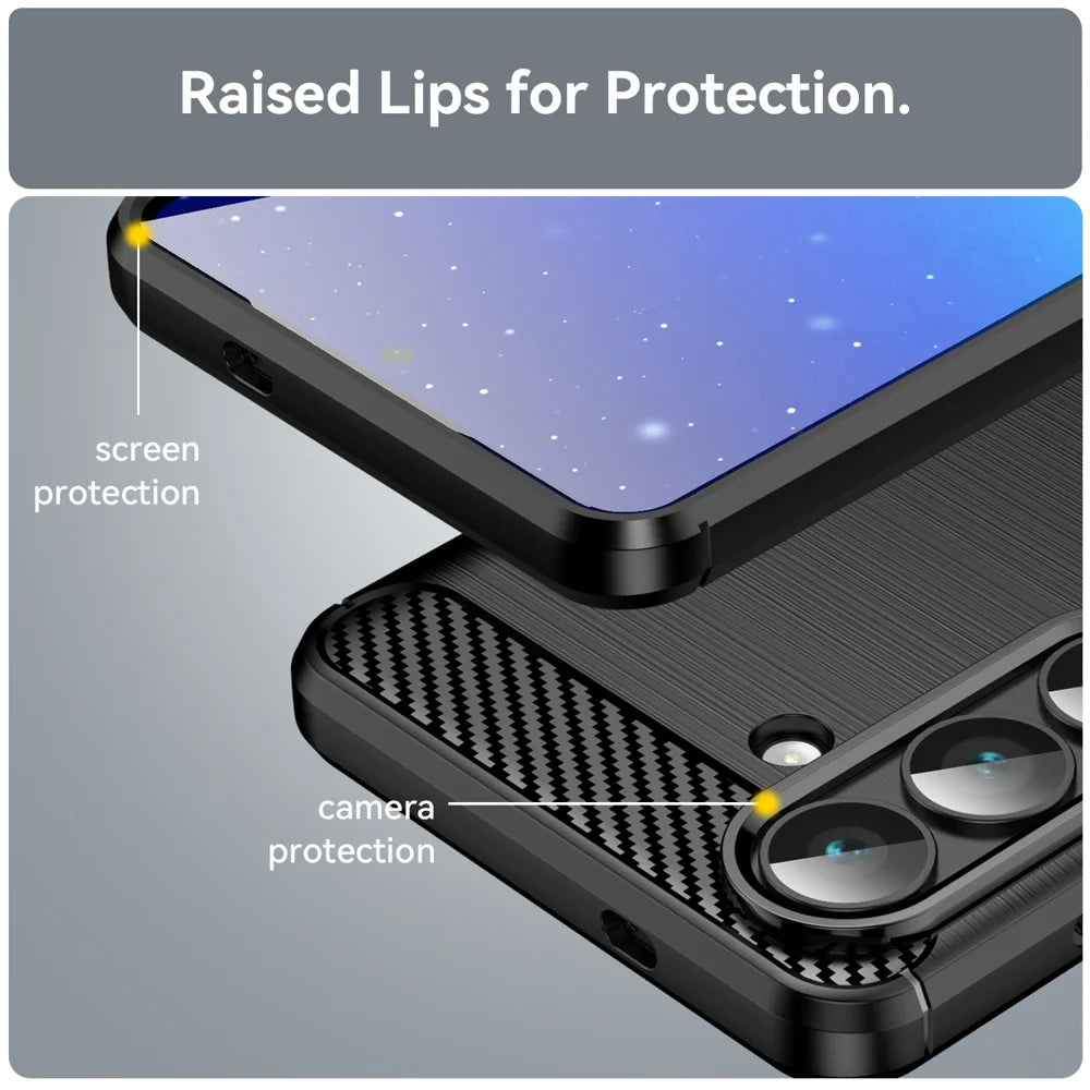 WANLONFENG For Samsung Galaxy S26+ Case with Screen Film  LS Series Big Lens Hole Brushed Texture TPU Phone Cover - Black - 7