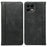 For T-Mobile Revvl 8 Pro Case Hidden Magnetic Closure Calf Texture Leather Phone Cover - Black - 1