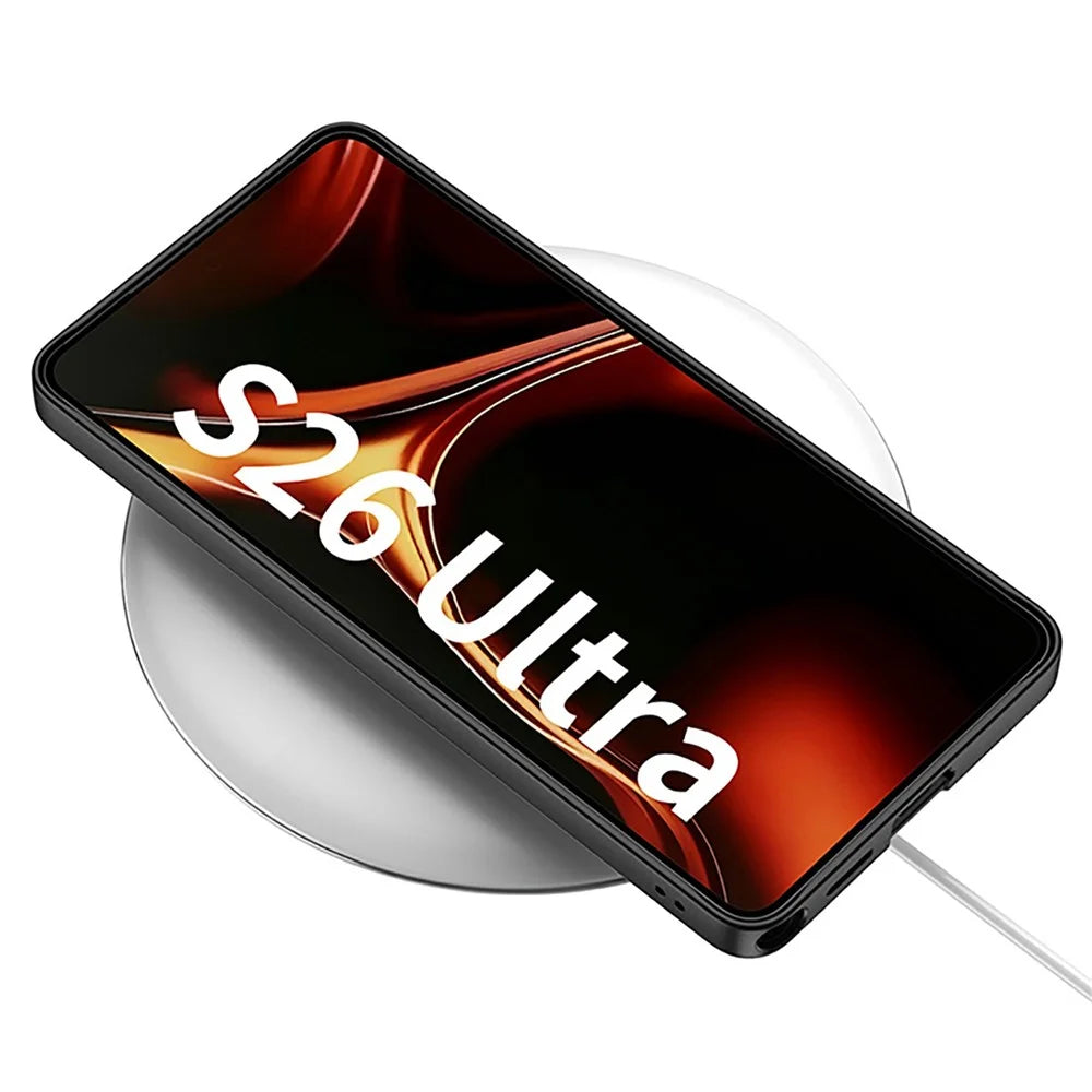 For Samsung Galaxy S26 Ultra Case Kickstand Skin Touch Ultra Thin Hard PC Phone Cover - Black - 2