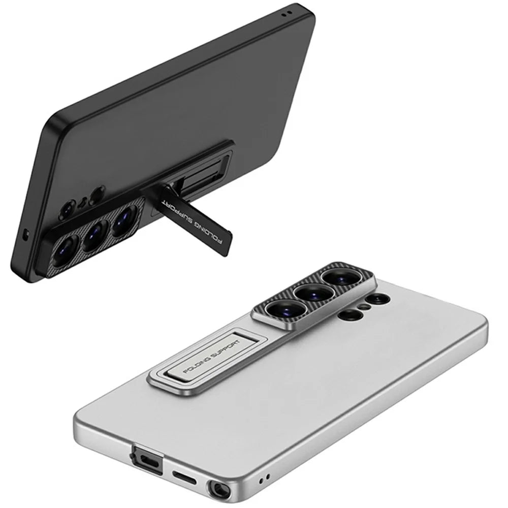 For Samsung Galaxy S26 Ultra Case Kickstand Skin Touch Ultra Thin Hard PC Phone Cover - Black - 3