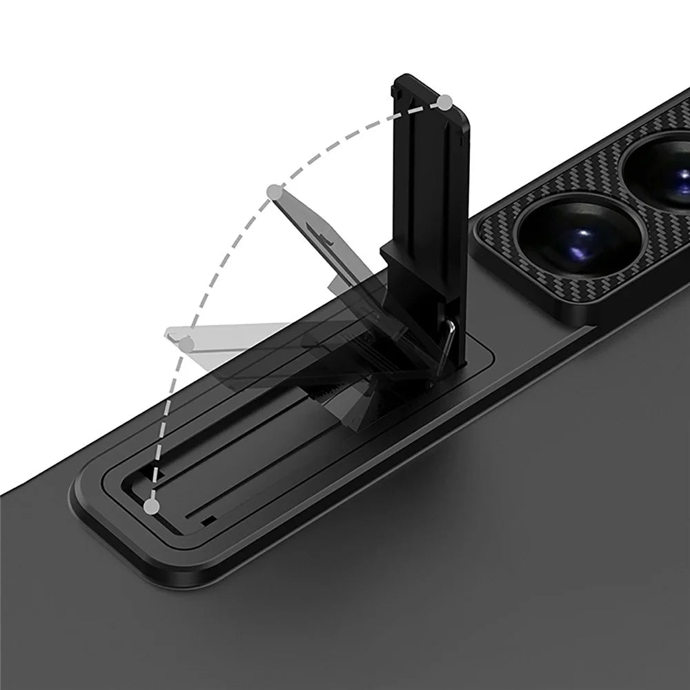 For Samsung Galaxy S26 Ultra Case Kickstand Skin Touch Ultra Thin Hard PC Phone Cover - Black - 5