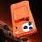 For iPhone 17 Pro Case Skin-Touch Card Holder TPU + PC Phone Cover with Mirror Kickstand - Orange - 6