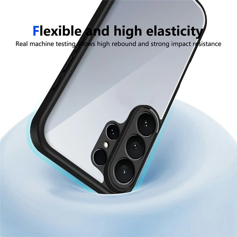 For Samsung Galaxy S26 Ultra Case Matte Skin Touch Clear PC + TPU Shockproof Phone Back Cover - Black - 5
