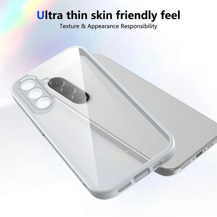 For Samsung Galaxy A37 5G Case Matte Skin Touch Clear PC + TPU Shockproof Phone Back Cover - Grey - 3