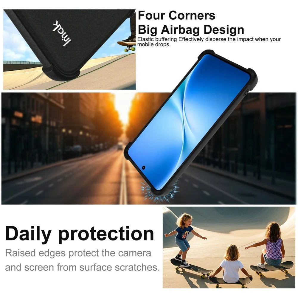 IMAK For vivo V70 Lite 5G / V60 Lite 5G / V60 Lite 4G Case TPU Phone Cover Airbag Shockproof Protection - Matte Black - 4