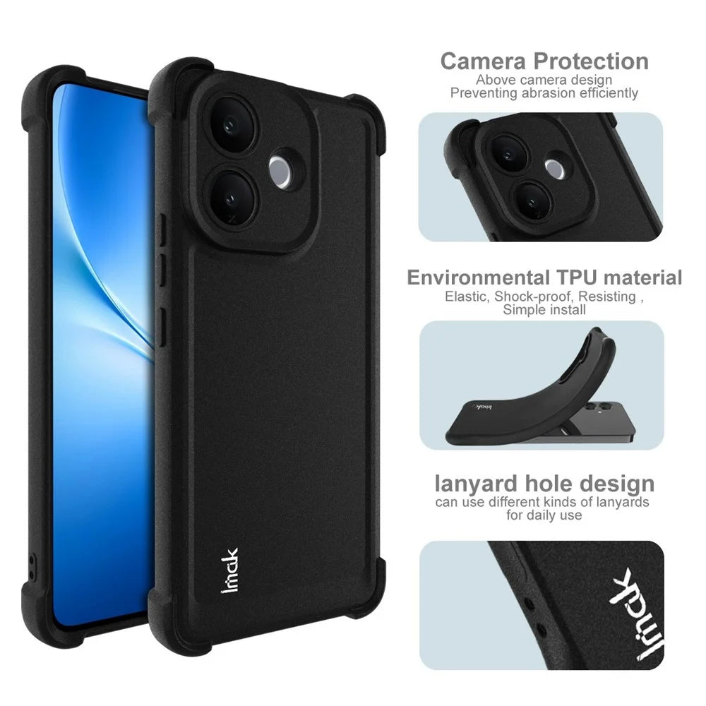 IMAK For vivo V70 Lite 5G / V60 Lite 5G / V60 Lite 4G Case TPU Phone Cover Airbag Shockproof Protection - Matte Black - 5