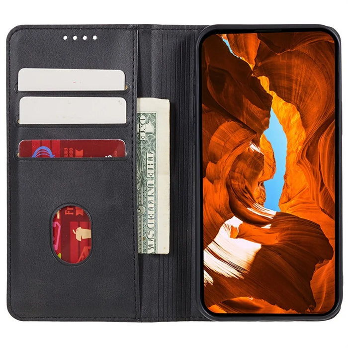 For Google Pixel 10a Case Strong Magnetic PU Leather Phone Cover Calf Texture - Black - 2