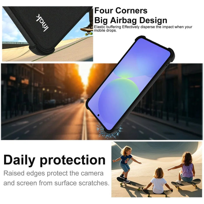 IMAK For Samsung Galaxy A57 5G Case TPU Phone Cover Airbag Shockproof Protection - Matte Black - 4