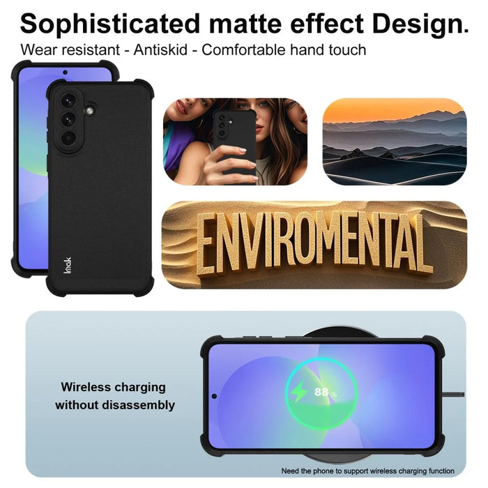 IMAK For Samsung Galaxy A57 5G Case TPU Phone Cover Airbag Shockproof Protection - Matte Black - 6