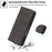 For Samsung Galaxy S24 FE Case Wallet Stand Magnetic Clasp Closure Calf Texture Leather Phone Cover - Black - 4