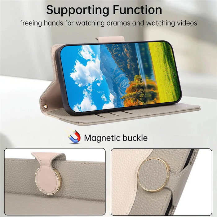 For iPhone 17 Case Zipper Wallet Color Splicing TPU PU Leather Flip Phone Cover with Strap - Grey - 7