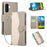 Phone Case For Samsung Galaxy A18 5G / A18 4G / A17 5G / A17 4G Zipper Wallet Color Splicing TPU PU Leather Flip Phone Cover with Strap - Grey - 1