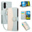For Samsung Galaxy A36 5G Case Zipper Wallet Color Splicing TPU PU Leather Flip Phone Cover with Strap - Green - 1