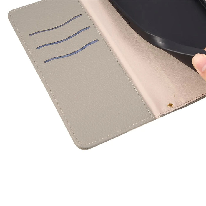 For Google Pixel 10 Pro XL Case Zipper Wallet Color Splicing TPU PU Leather Flip Phone Cover with Strap - Grey - 6