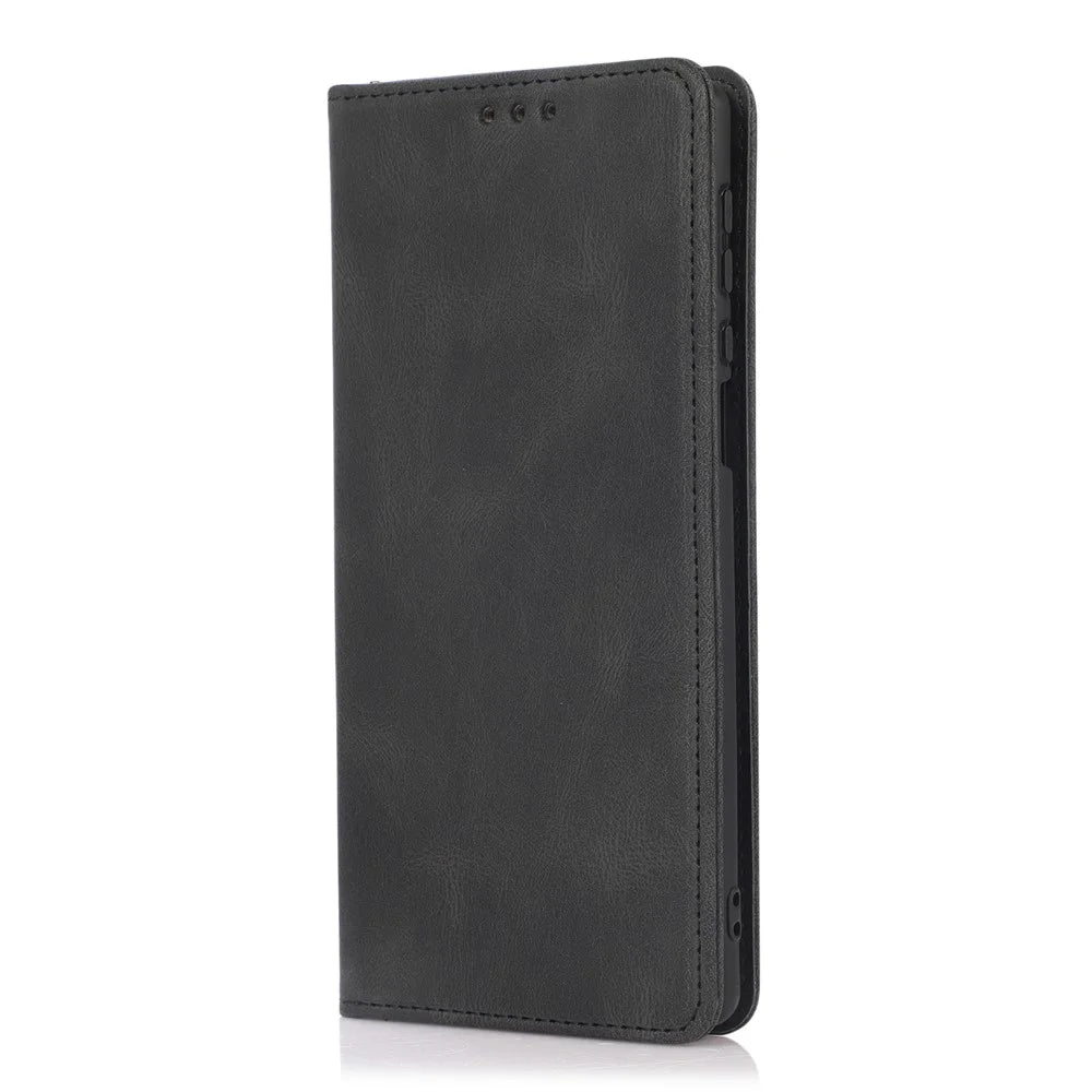 For Samsung Galaxy S26+ Case Wallet Magnetic Closing Leather Flip Phone Cover - Black - 6