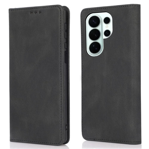 For Samsung Galaxy S26 Ultra Case Wallet Magnetic Closing Leather Flip Phone Cover - Black - 1