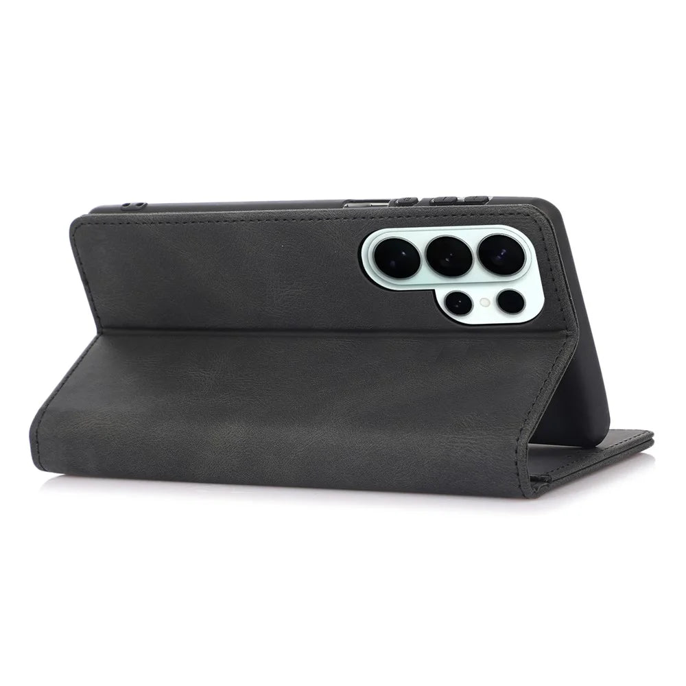 For Samsung Galaxy S26 Ultra Case Wallet Magnetic Closing Leather Flip Phone Cover - Black - 3