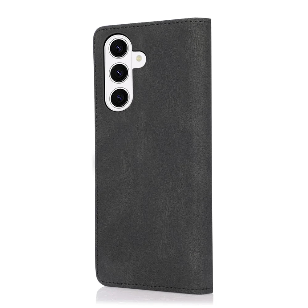 For Samsung Galaxy A57 5G Case Wallet Magnetic Closing Leather Flip Phone Cover - Black - 7
