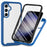For Samsung Galaxy A37 5G Clear Case PC + TPU Phone Back Cover with PET Screen Film - Blue - 1