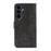For Samsung Galaxy A26 5G Case Wallet Stand Magnetic Clasp Closure Calf Texture Leather Phone Cover - Black - 6