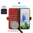 For OnePlus 15R 5G / Ace 6T 5G / Ace 6 5G Case RFID Blocking Genuine Cow Leather Wallet Phone Cover - Red - 4