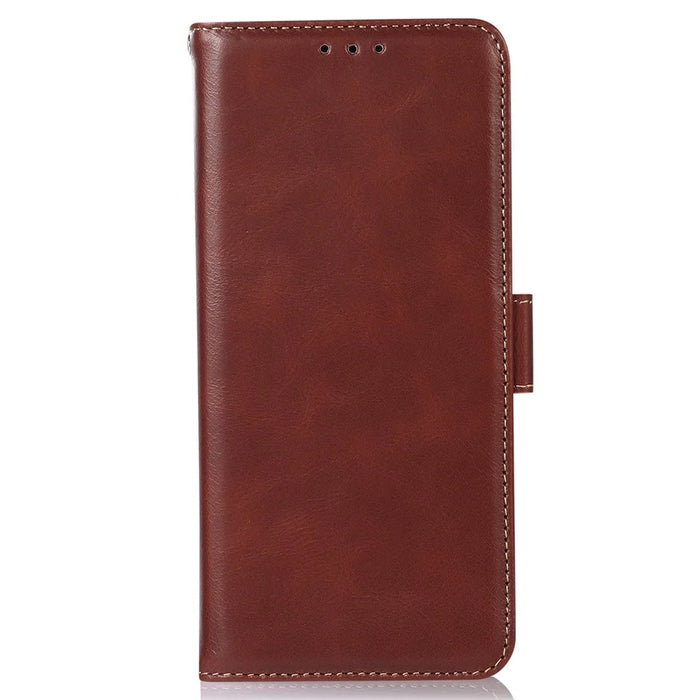 For Samsung Galaxy A37 5G Case RFID Blocking Genuine Cow Leather Wallet Phone Cover - Brown - 7