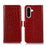 For Samsung Galaxy A57 5G Case RFID Blocking Wallet Crocodile Texture Genuine Cow Leather Phone Cover - Red - 1
