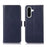 For Samsung Galaxy A57 5G Case RFID Blocking Genuine Cow Leather Wallet Phone Cover - Blue - 1