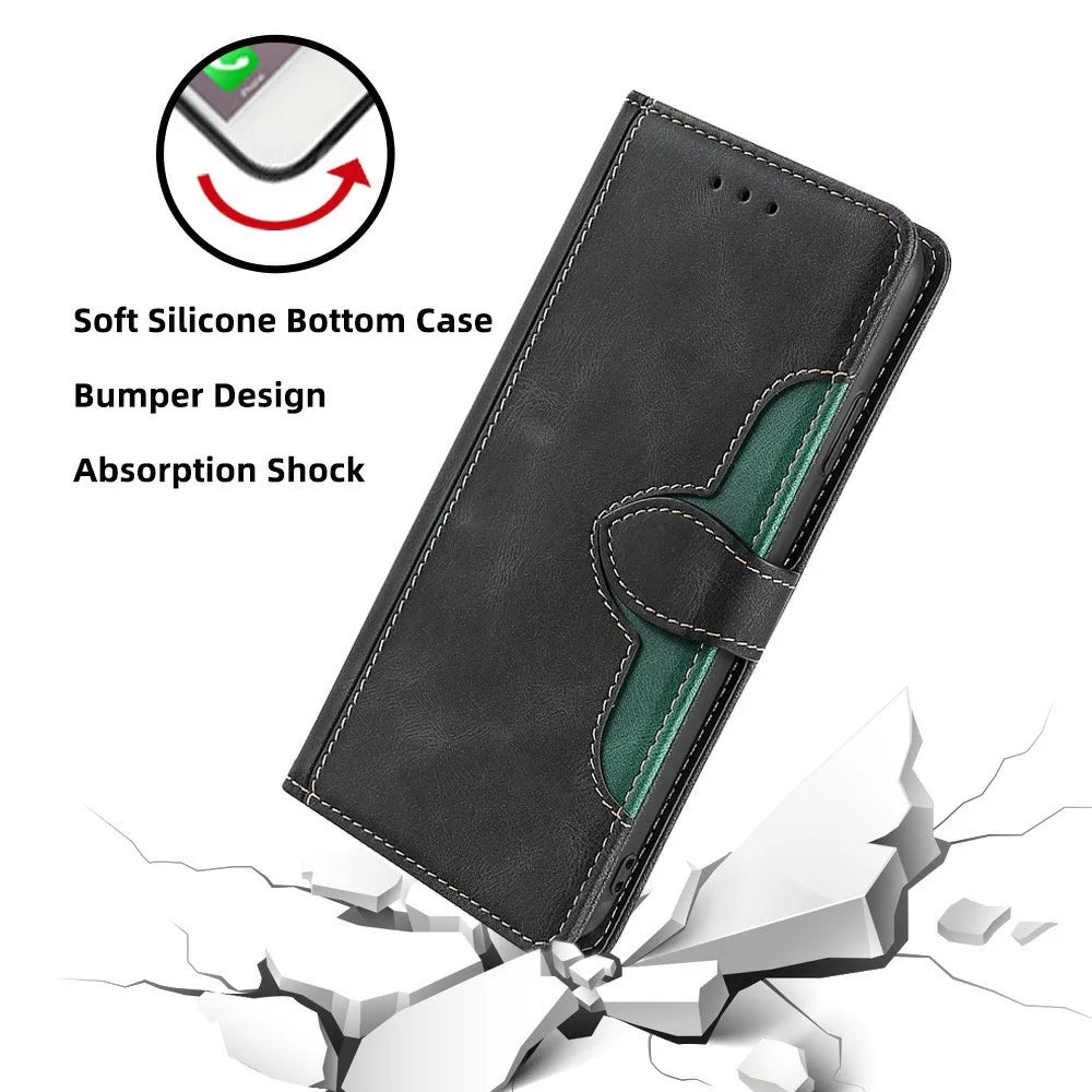 For OnePlus Ace 6T 5G / Ace 6 5G Case Leather Wallet Phone Cover with Straw Hat Magnetic Clasp - Black - 4