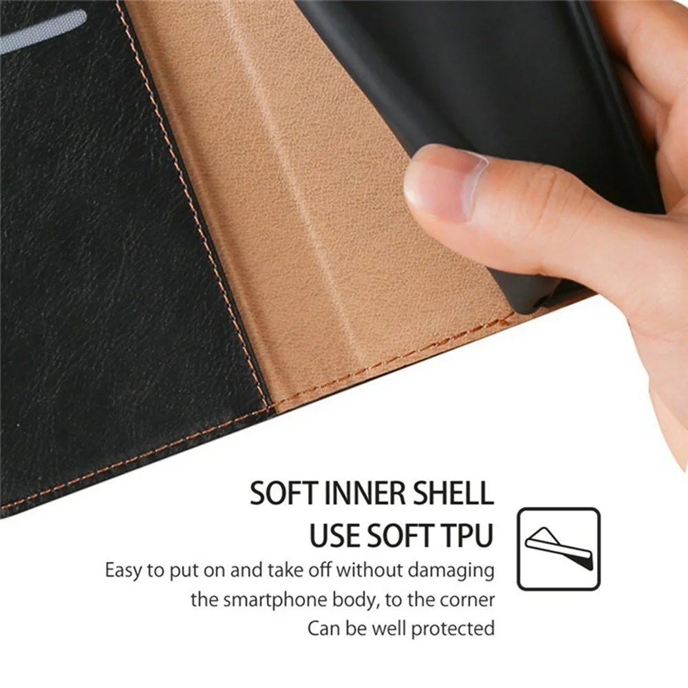 For OnePlus Ace 6T 5G / Ace 6 5G Case Wallet PU Leather Magnetic Auto-Absorbed Phone Cover - Black - 5