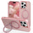 For iPhone 14 Pro Case Compatible with MagSafe Kickstand TPU PC Shockproof Phone Back Cover - Pink - 1