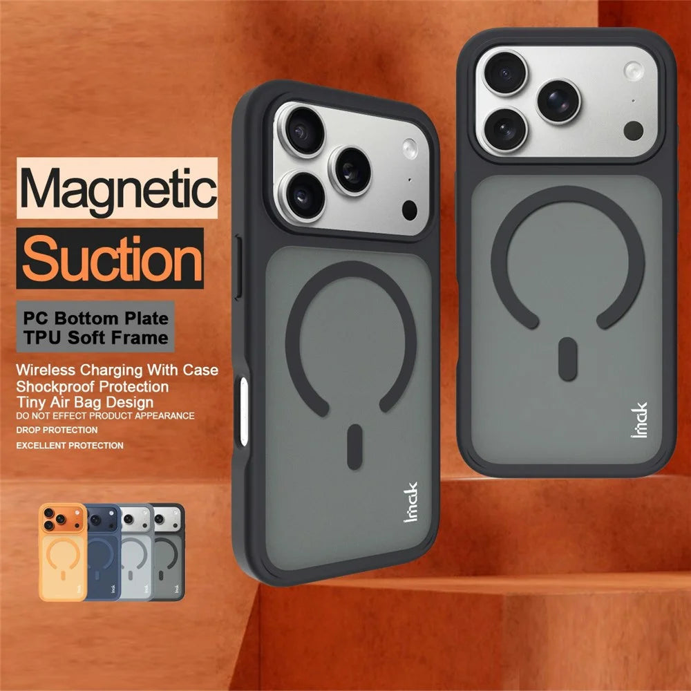 IMAK UX-9C Series For iPhone 17 Pro Magnetic Case TPU + PC Protective Phone Cover - Black - 3