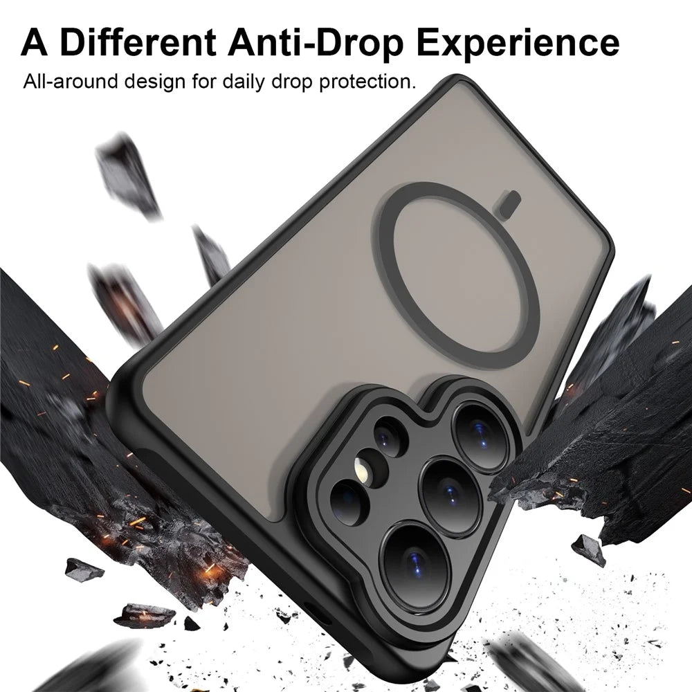 For Samsung Galaxy S26 Ultra Magnetic Case Anti Drop PC + TPU Phone Cover - Black - 4