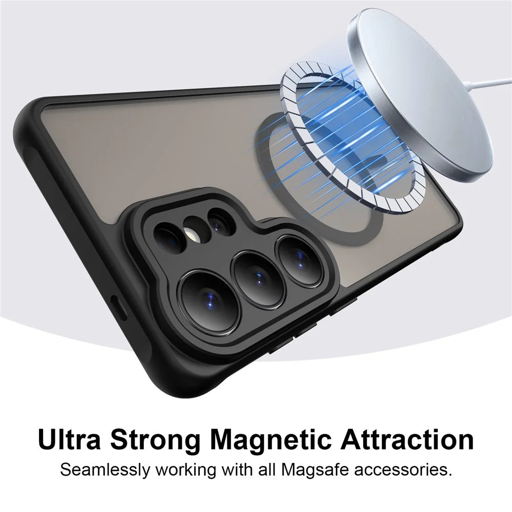 For Samsung Galaxy S26 Ultra Magnetic Case Anti Drop PC + TPU Phone Cover - Black - 5