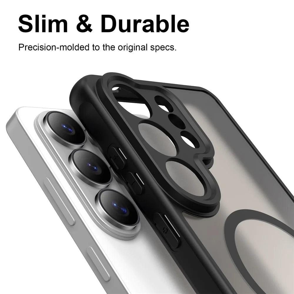 For Samsung Galaxy S26 Ultra Magnetic Case Anti Drop PC + TPU Phone Cover - Black - 6
