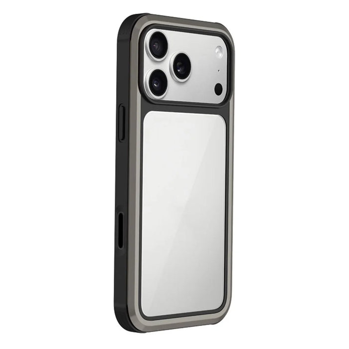 KZDOO For iPhone 17 Pro Case Shockproof TPU+PC+Metal Frame ARES Phone Cover with Al Touch Button - Titanium Grey - 1