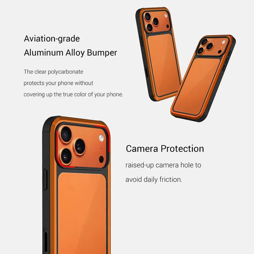 KZDOO For iPhone 17 Pro Case Shockproof TPU+PC+Metal Frame ARES Phone Cover with Al Touch Button - Titanium Grey - 2
