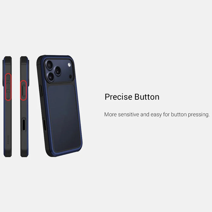 KZDOO For iPhone 17 Pro Case Shockproof TPU+PC+Metal Frame ARES Phone Cover with Al Touch Button - Titanium Grey - 6