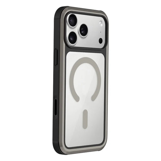 KZDOO For iPhone 17 Pro Max Case Compatible with MagSafe Metal Frame TPU + PC Phone Cover with Al Touch Button - Titanium Grey - 1