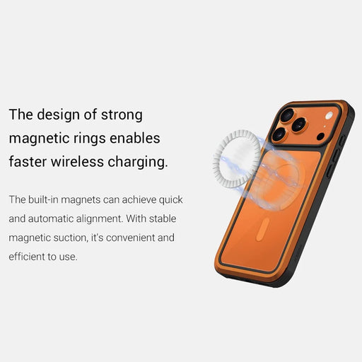 KZDOO For iPhone 17 Pro Max Case Compatible with MagSafe Metal Frame TPU + PC Phone Cover with Al Touch Button - Titanium Grey - 2