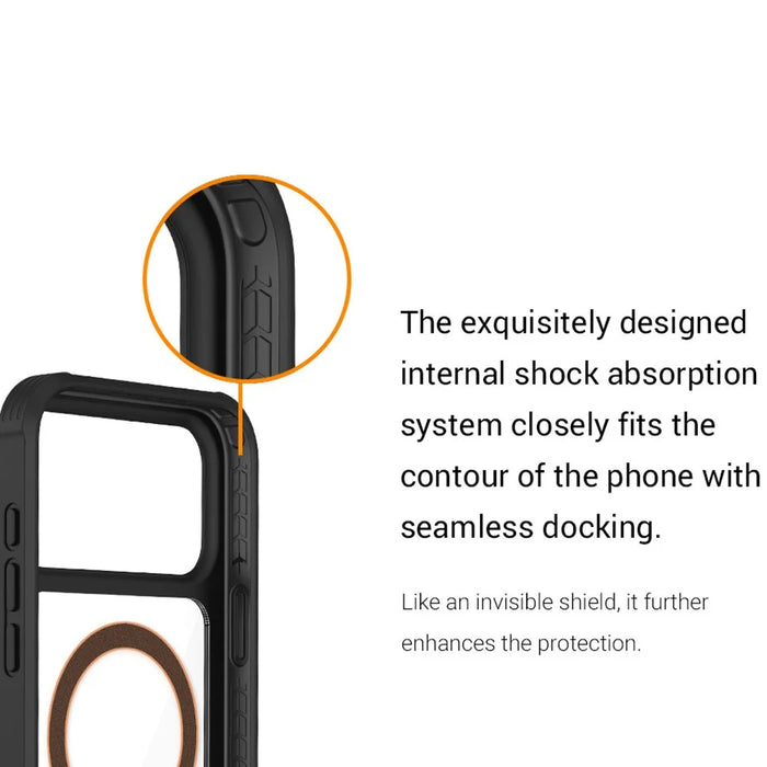 KZDOO For iPhone 17 Pro Max Case Compatible with MagSafe Metal Frame TPU + PC Phone Cover with Al Touch Button - Titanium Grey - 6